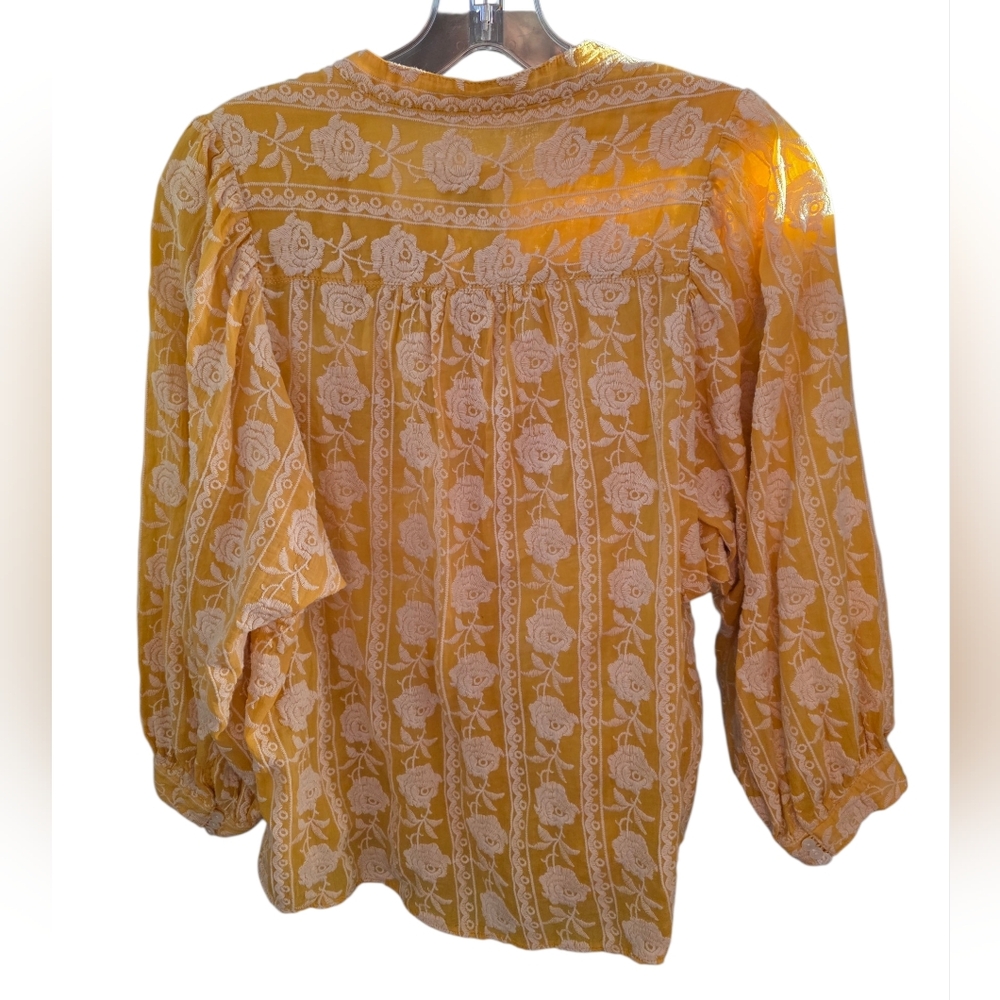 Anthropologie Pilcro Embroidered Roses Blouse Size Small - Picture 2 of 9